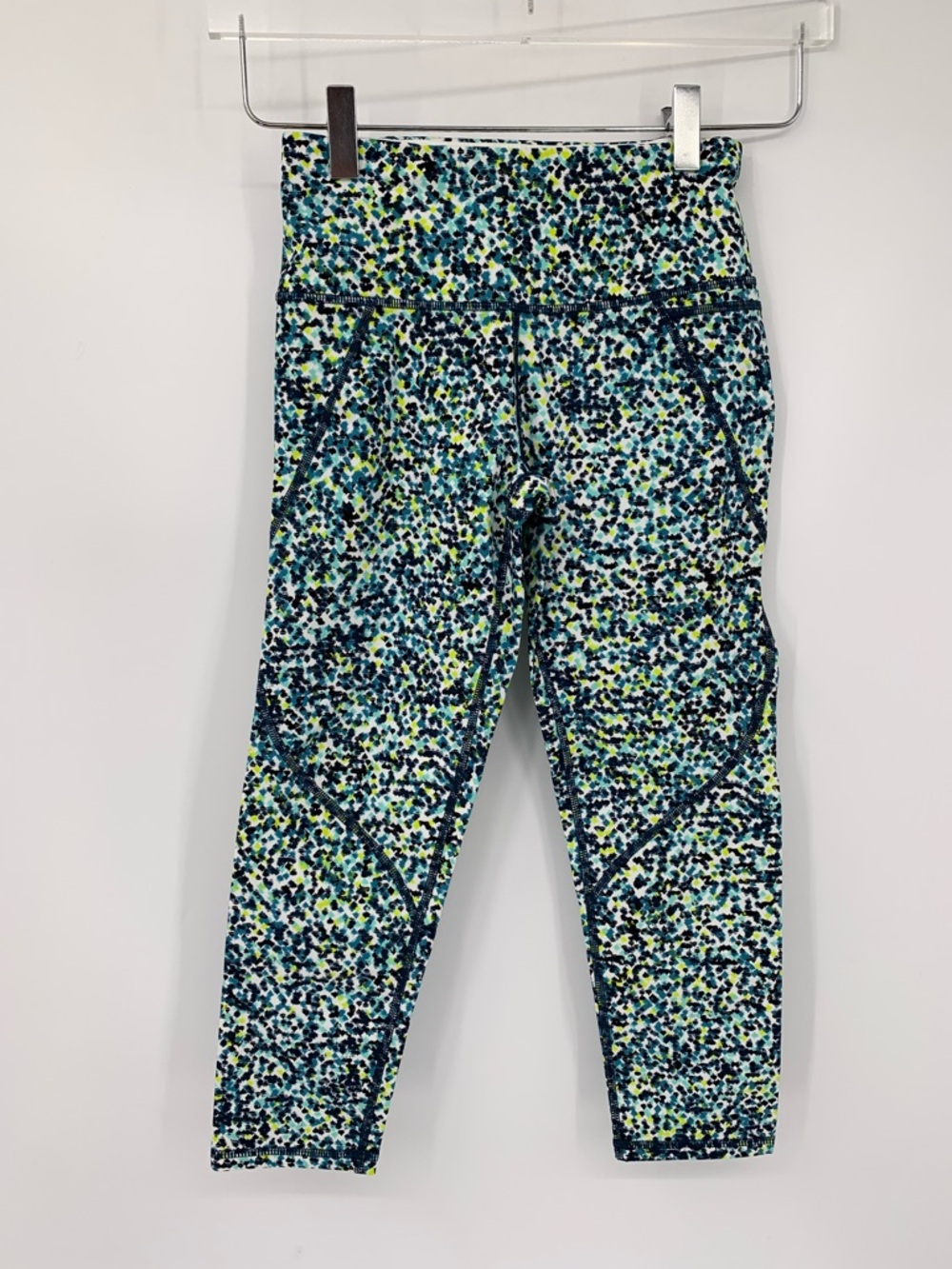 Sweaty Betty Power cropped leggings compression yoga speckle blue Brush new XXS
